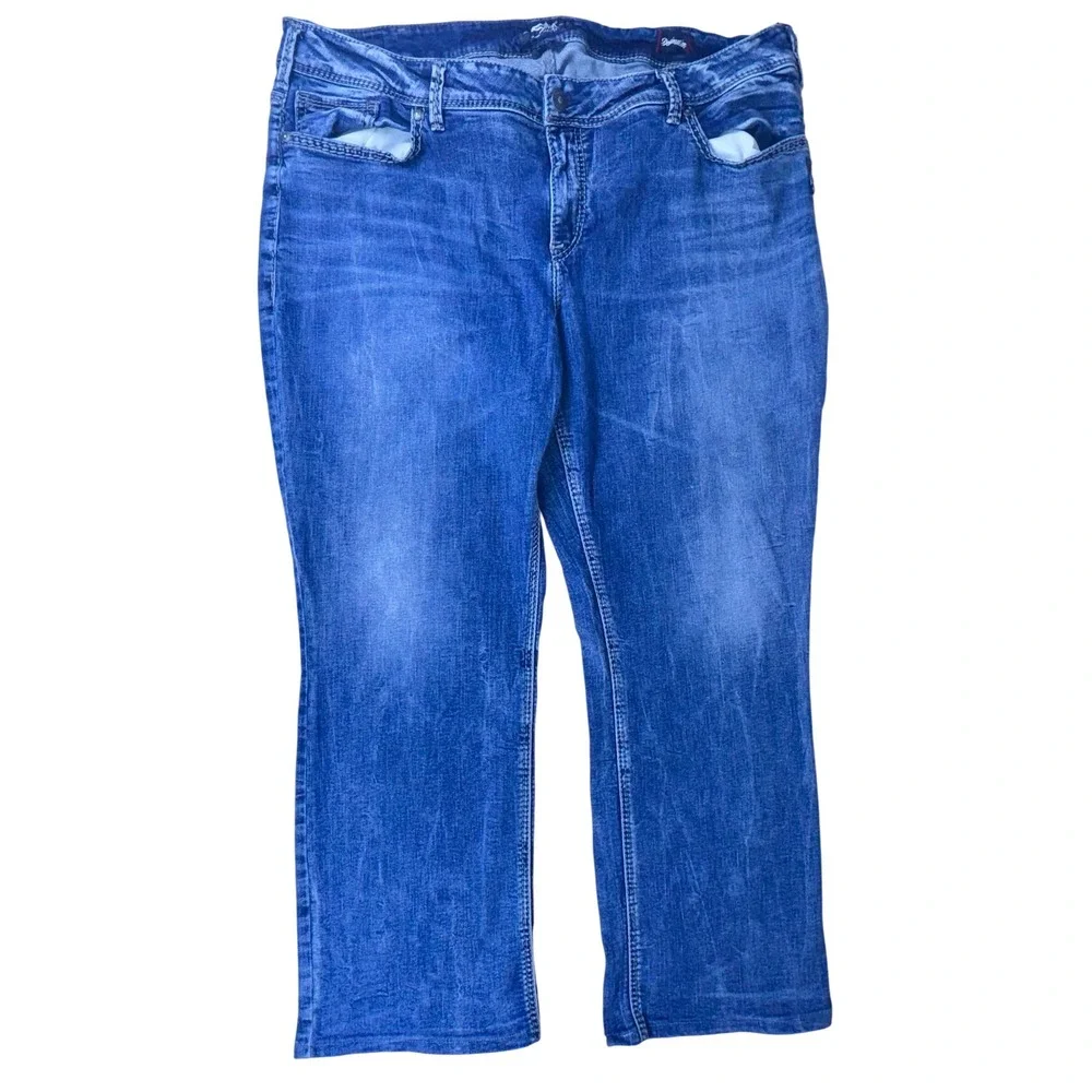 Silver Suki High Slim‎ Boot Women's Jeans Sz 24 Inseam 29 Hemmed Stretch